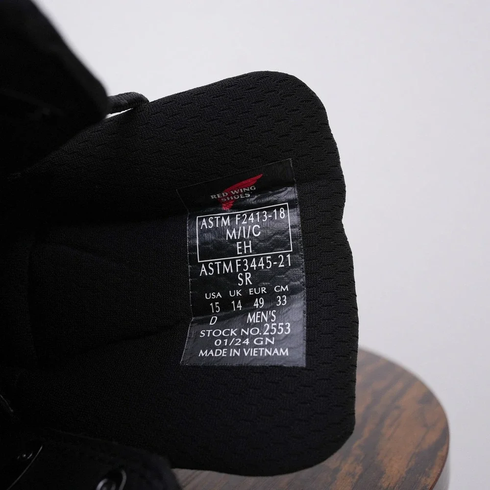 Red Wing 2553 Apex Waterproof Non-Metallic Safety Toe Work Boots Mens 15 D Black